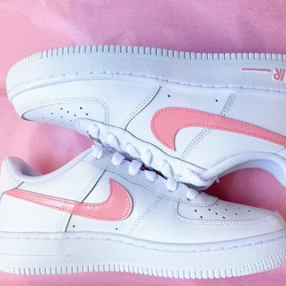 Nike Air Force 1 Custom Low Pink Swoosh Casual Shoes Men Women Kids Sizes